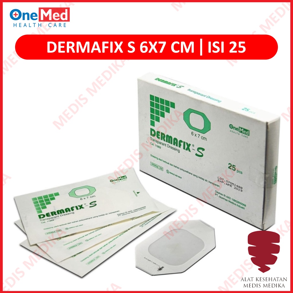 Dermafix S 6 X 7 CM Onemed p3k Plester Anti Air Infus Dewasa P3K Plaster 6X7 6X7CM