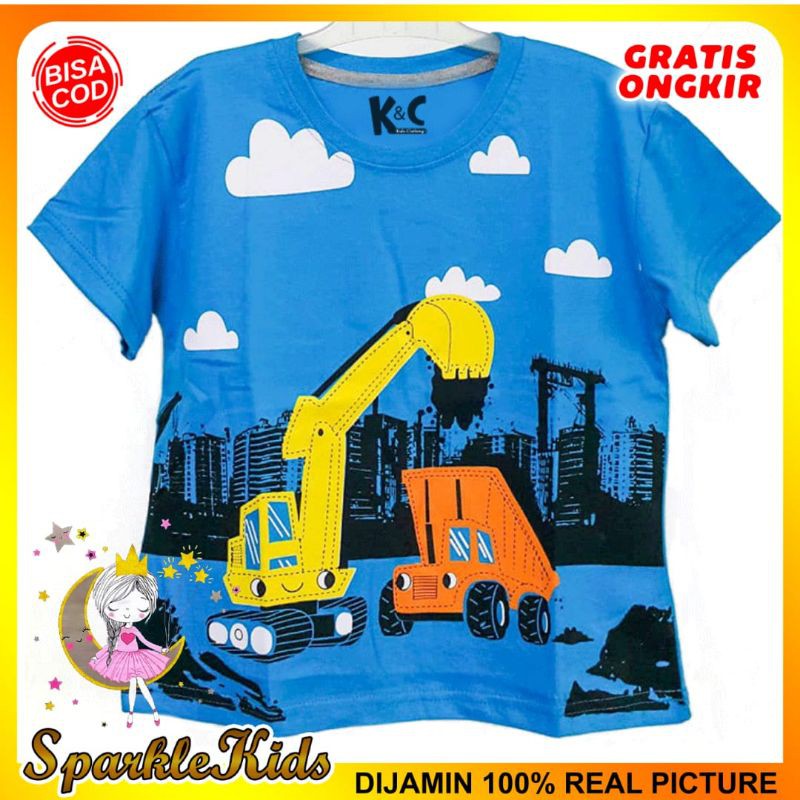 SparkleKids Baju Anak / Kaos Anak Laki-Laki Motif Beco Turkish Blue 1-10 Tahun