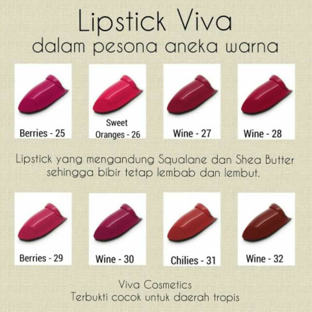 Lipstick Viva Cosmetics Original Murah