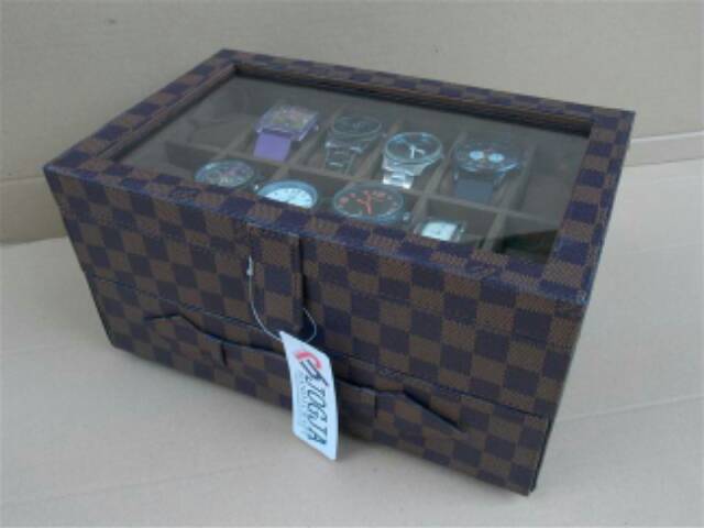 Damier Watch Box For 12 Watches Mix Accesories Drawer