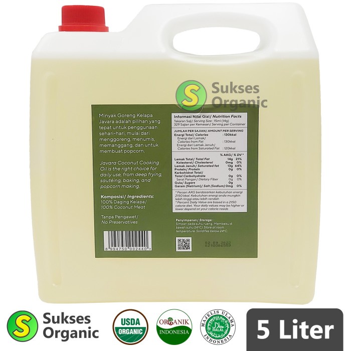 

uuttudd Coconut Cooking Oil/Minyak Goreng Kelapa | Javara | 5 Liter Fsfs201
