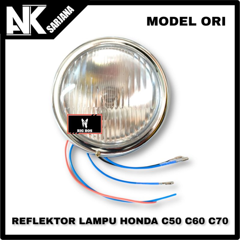 REFLEKTOR LAMPU DEPAN HONDA C50 C60 C70 MODEL ORI