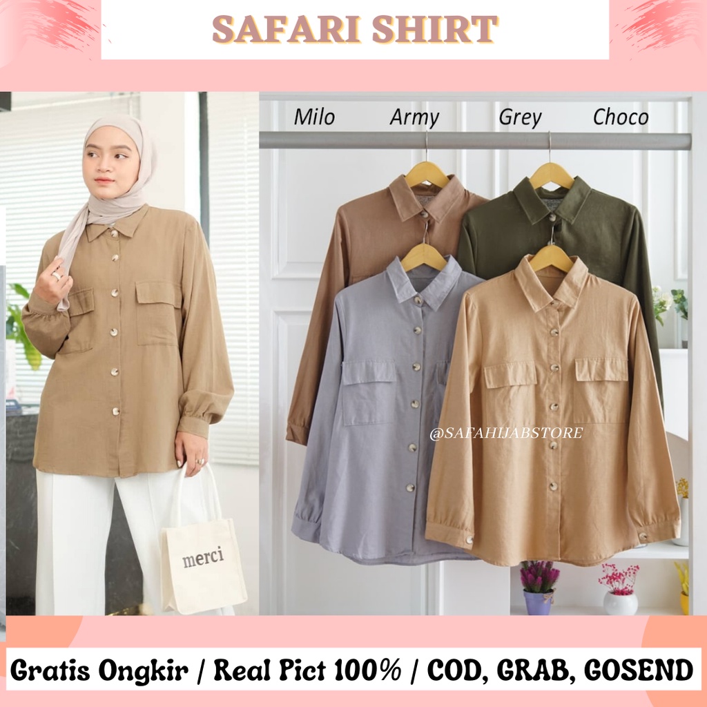 SAFARI SHIRT / TOP / ATASAN / KEMEJA / ATASAN KERJA