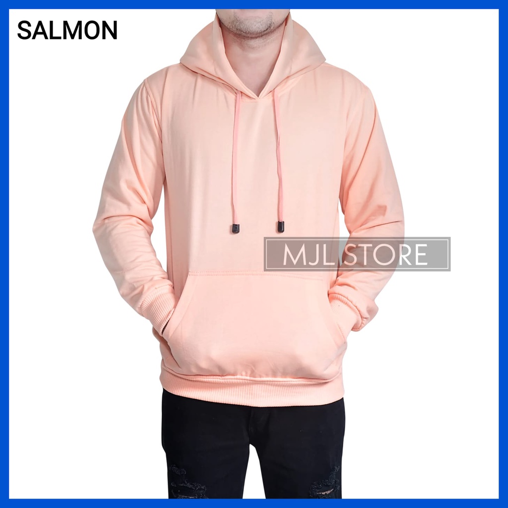 (promo) Jaket jumper hoodie polos L,XL,XXL pria wanita mint mjl store