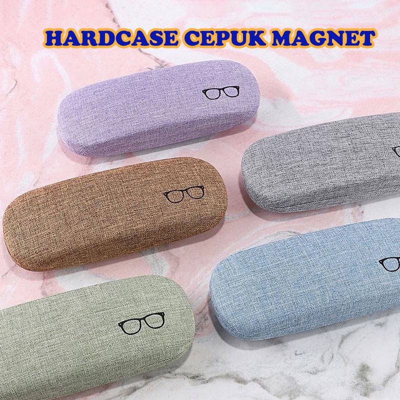 GROSIR/box Tempat Kacamata Hardcase Cepuk Magnet SoftColor 【 A 】