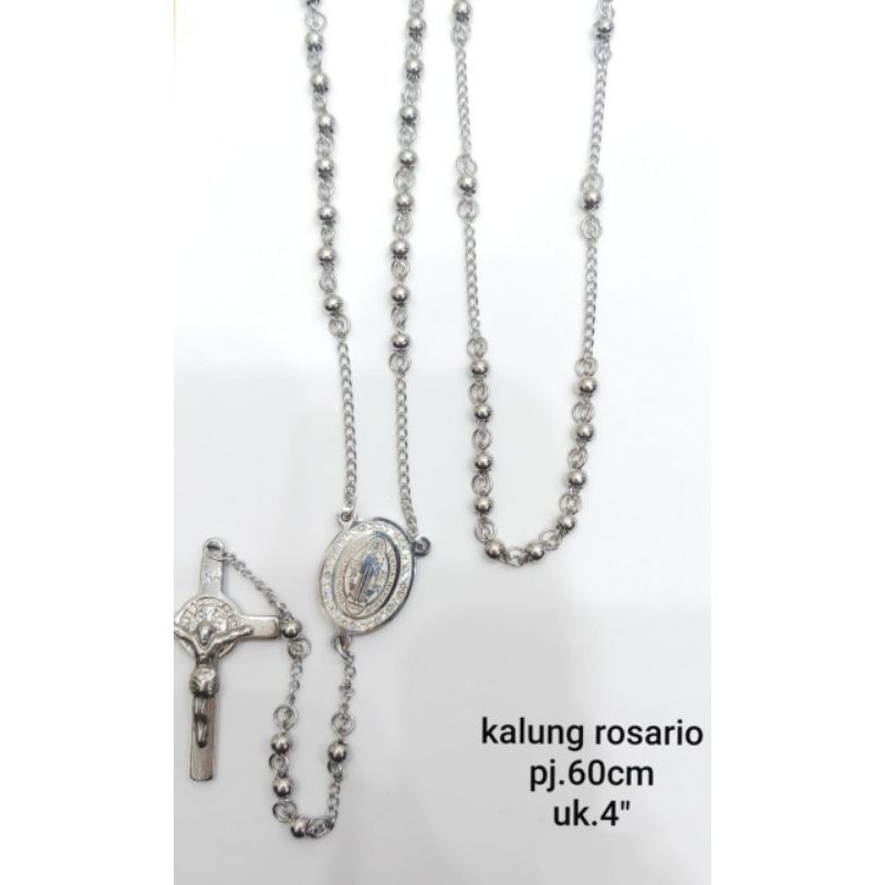 Kalung Rosario Silver Titanium125