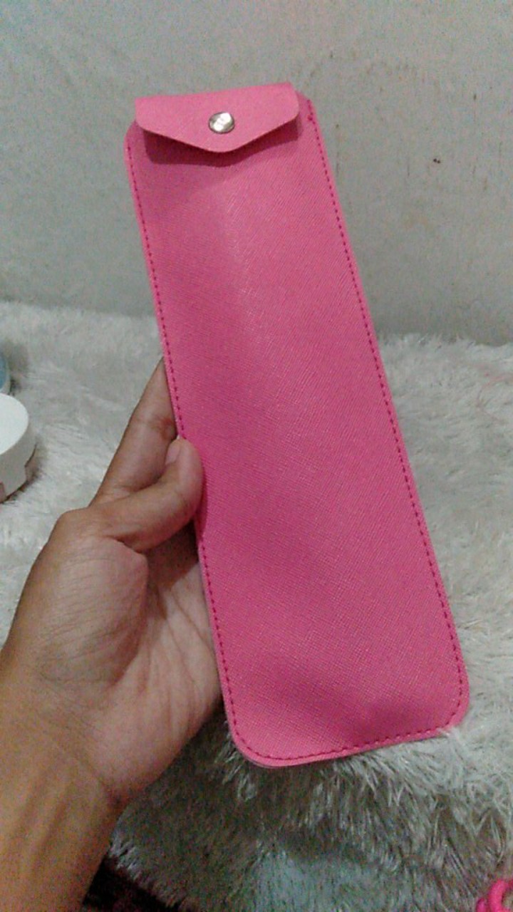 Sedotan Stainless Besi Paket Komplit Sikat Pouch Leather