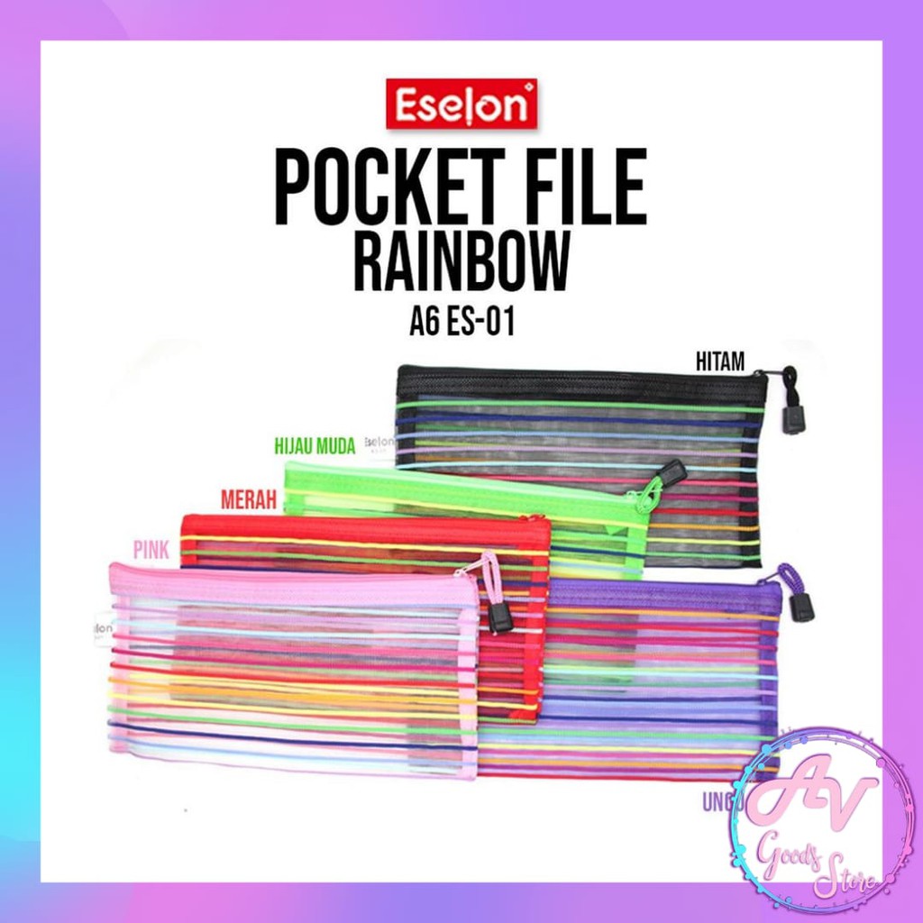 

Pocket File RAINBOW ES-01 / Tempat File / Map File Berkas / Tempat Pensil Kain / Zipper File