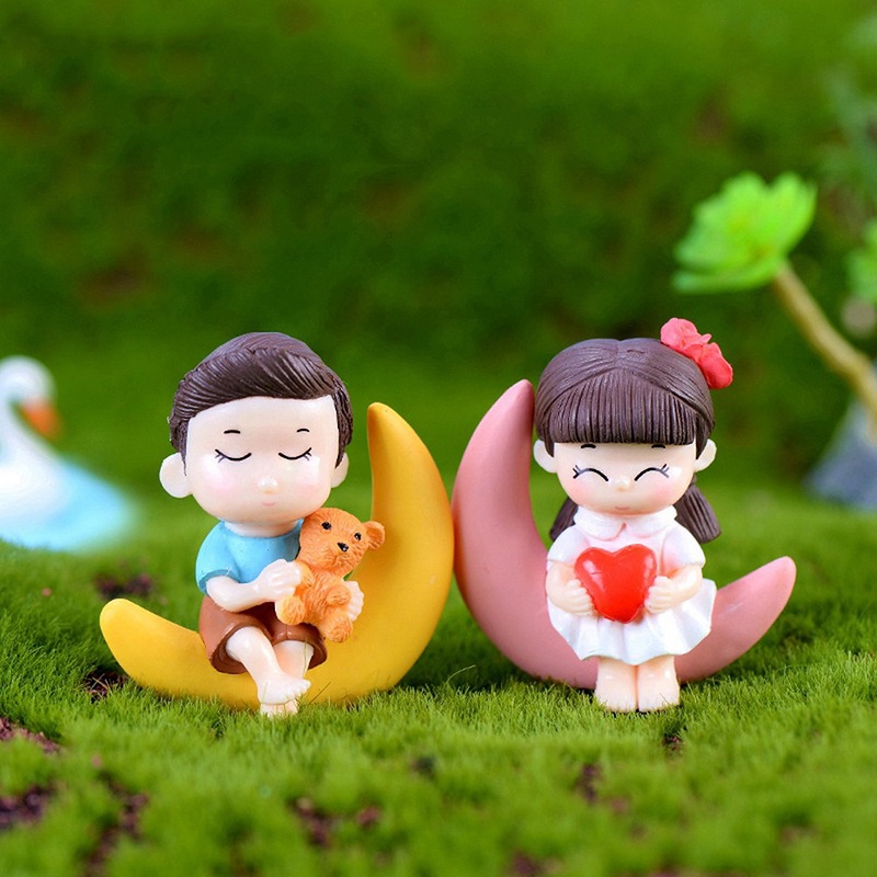 &lt; E2id &amp; &gt; Miniatur Pasangan Bulan Untuk Dekorasi Rumah Boneka