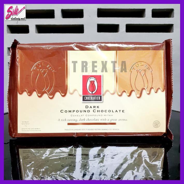 

SAKMACOKLAT- DARK CHOCOLATE COMPOUND / COKLAT TULIP 1 KG -MAKANAN-MINUMAN.
