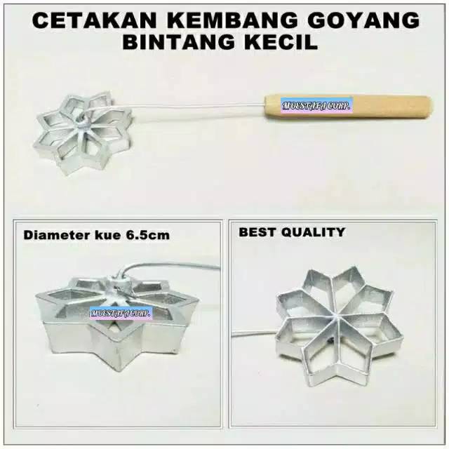 Cetakan kembang goyang bintang kecil