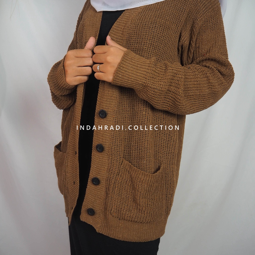 CARDIGAN RAJUT CROP OUTER OVERSIZE TEBAL KNIT PREMIUM CARDY WANITA