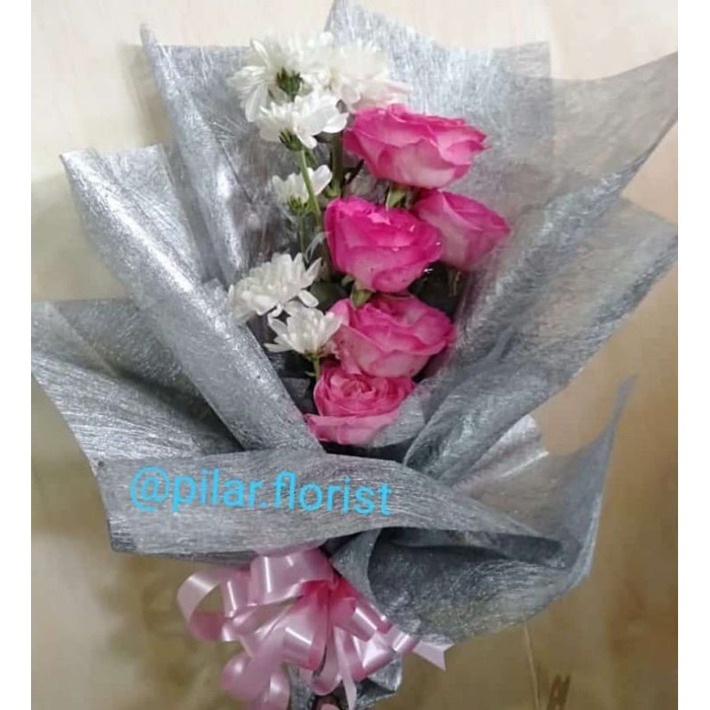 buket bunga mawar merah fanta/ pink asli/palsu