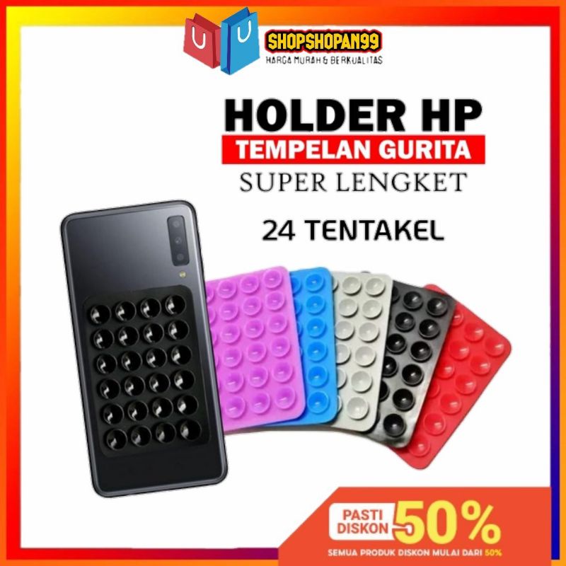 TEMPELAN HP GURITA SILIKON / SUCTION HOLDER HANDPHONE / TEMPELAN HP GOJEK DRIVER MOTOR / HOLDER HP GURITA TENTAKEL