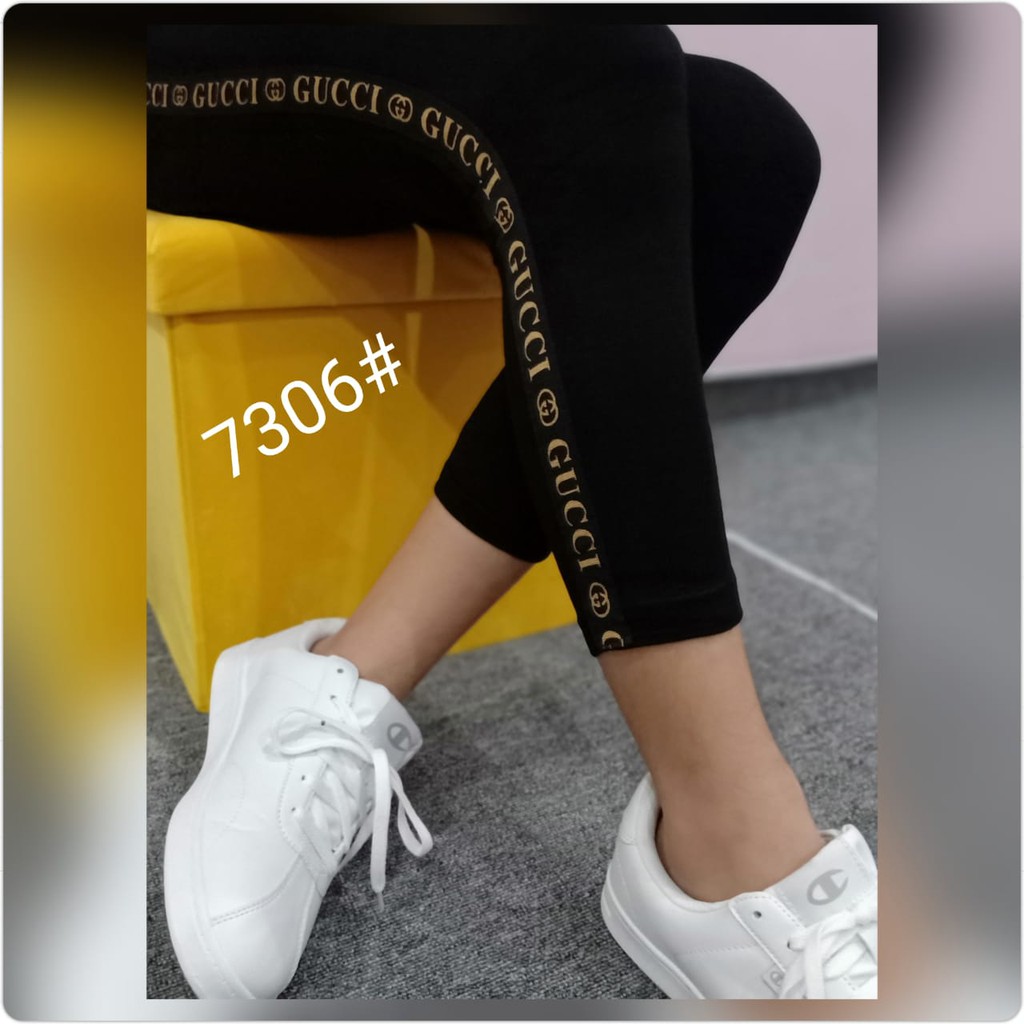LEGGING PENDEK LIST GUCCI CELANA PENDEK WANITA FIT M - XXL JUMBO HIGHWAIST IMPORT PREMIUM 7/8 LEGING