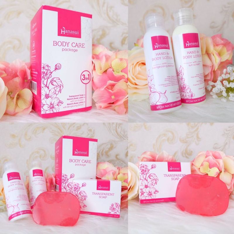 Hanasui Body Care 3 in 1 Original|Paket Body Lotion Hanasui