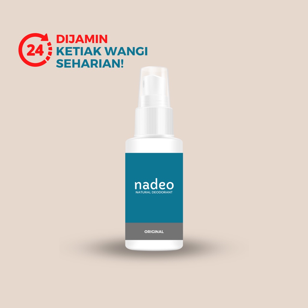 Nadeo Natural Deodorant 60ml Ampuh Hilangkan Bau Badan 24 Jam Tanpa Bekas Noda Natural Deodoaran Spray Tawas Alami-ORIGINAL