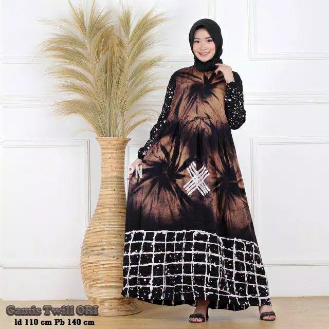 Gamis Twill Aisyahzahrabatik Twill Ori Xl Ld 116 Gamis Batik Pekalongan Jumbo