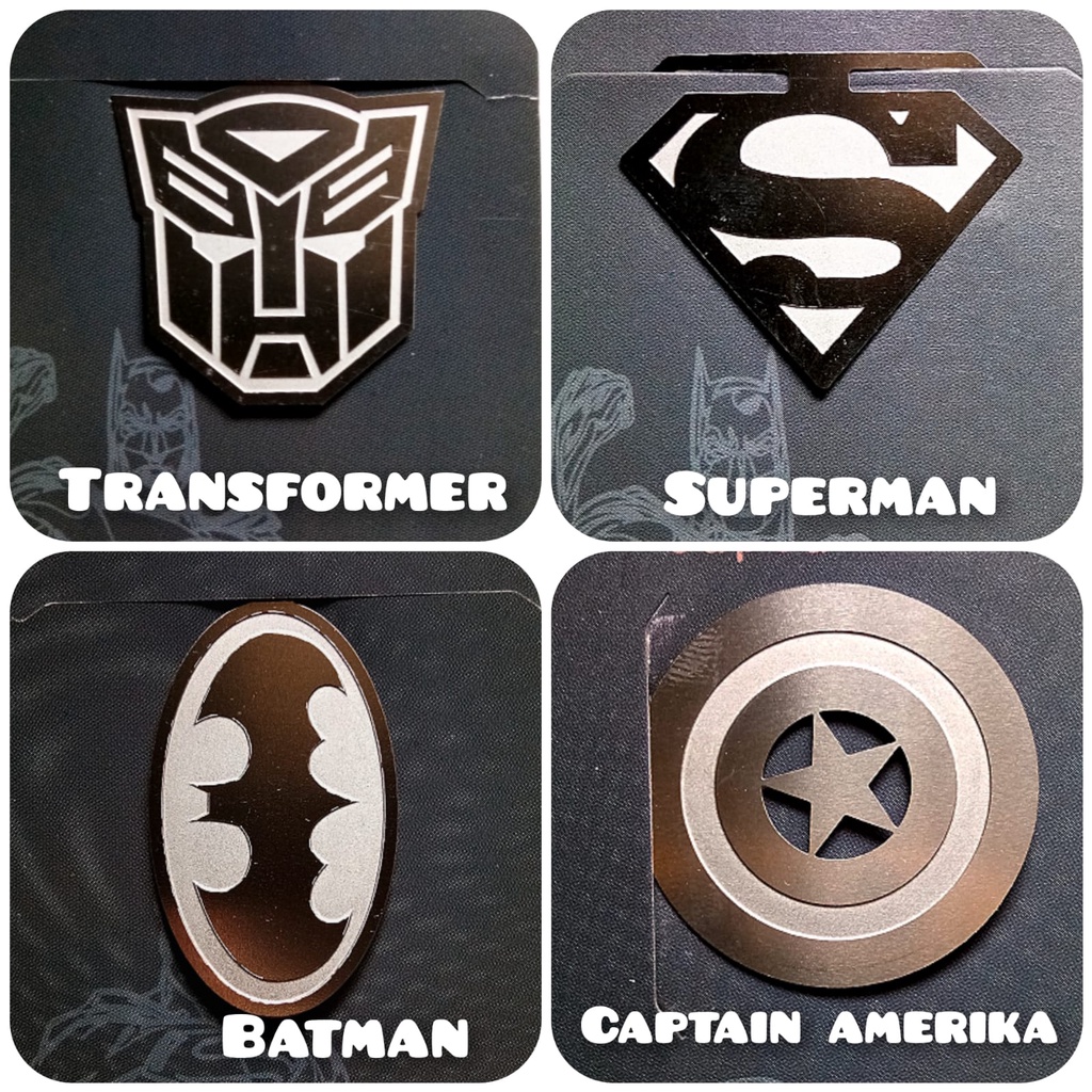 Paper klip Metal Besi Super Hero Unik Lucu Penjepit Kertas Avengers Paper Clip Unik Avenger Jepitan Kertas Pembatas Buku anak anak cowok Superman Binder Clips Tranformers Stiker HP Batman