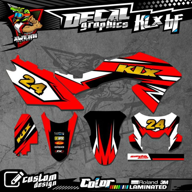 DECAL KLX BF 150 KLX BF KLX LAMA MERAH FULL BODY