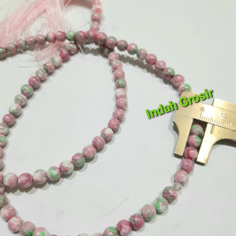 TASBIH BATU PIRUS PINK 99BUTIR 6MM ORIGINAL