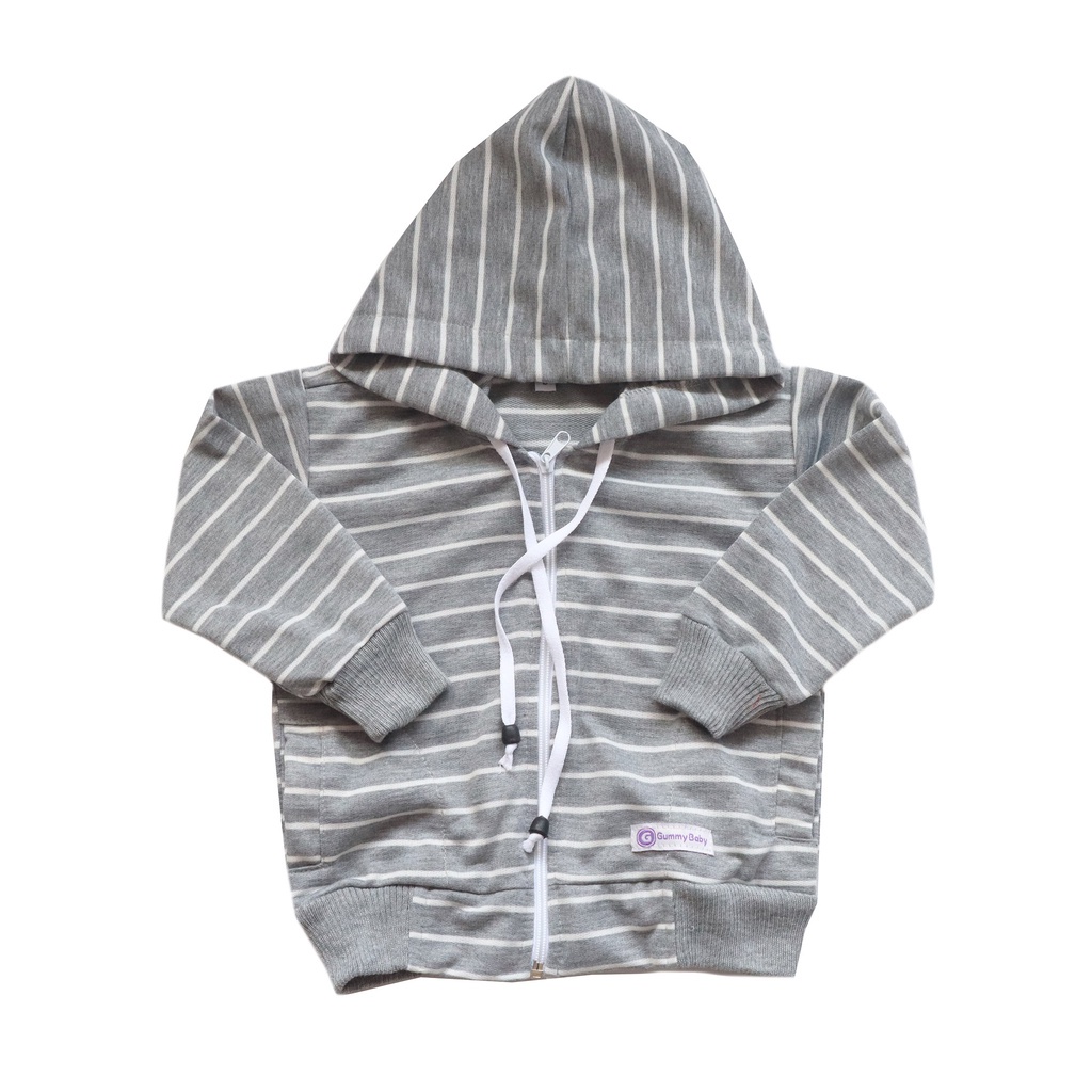 Baby Stripped Zipper Hoodie || Jaket Strip Bayi-5