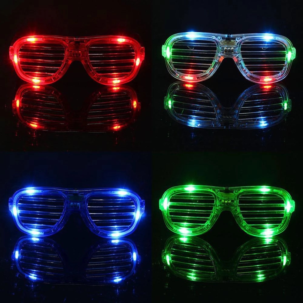 1 Pair Christmas Random Vintage Punk LED Plastic Party Luminous Eyeglasses /  KTV Bar Festival Supplies glowing cosplay Glasses