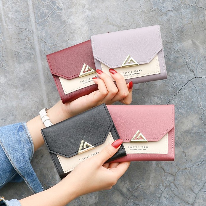 Dompet Korea Fashion Model Elegan Cantik Premium Segitiga Triangular LOD021