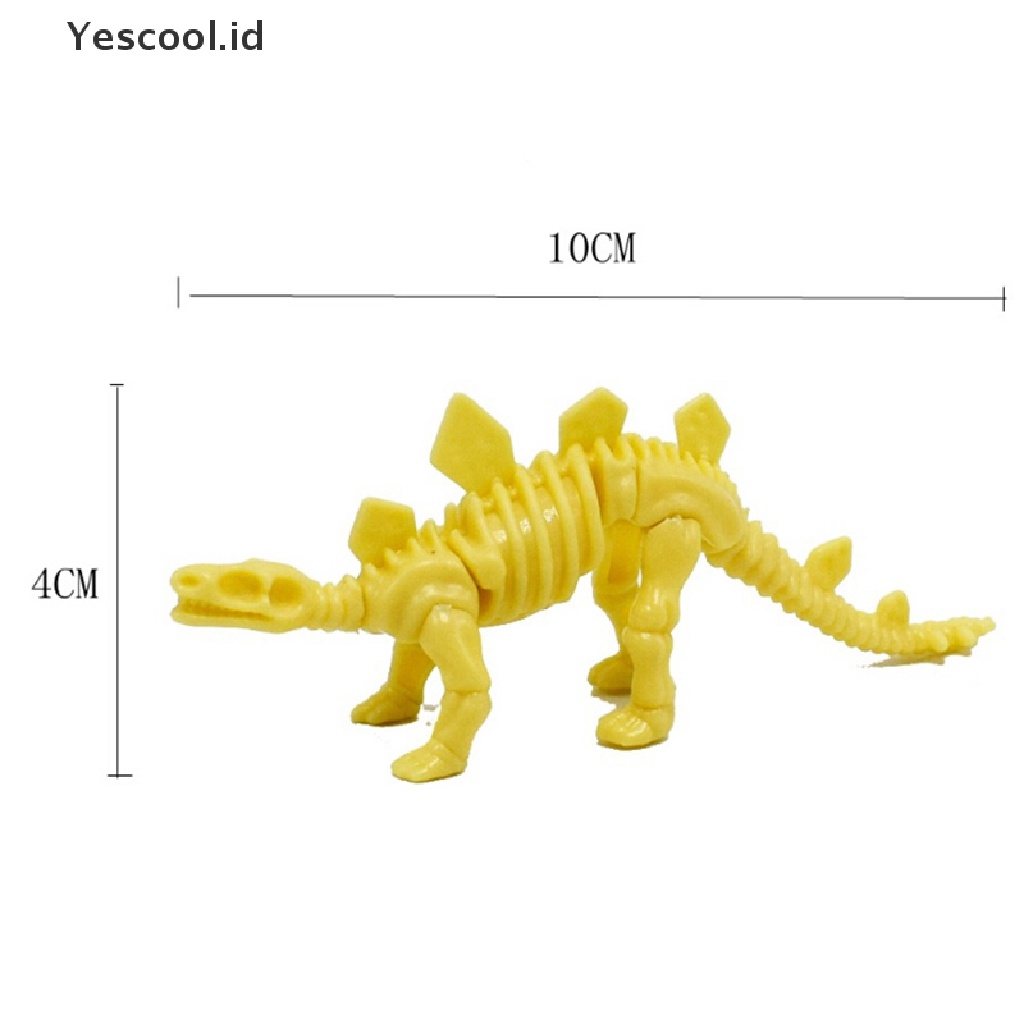 (Yescool) Mainan Edukasi puzzle Simulasi Tengkorak Dinosaurus Bahan Plastik Untuk Anak DIY