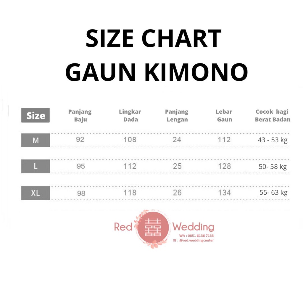 [BRIDE] Gaun Kimono Pengatin Wedding Day Bahan Satin Bridal Morning Robe dengan Bordir Tulisan Bride