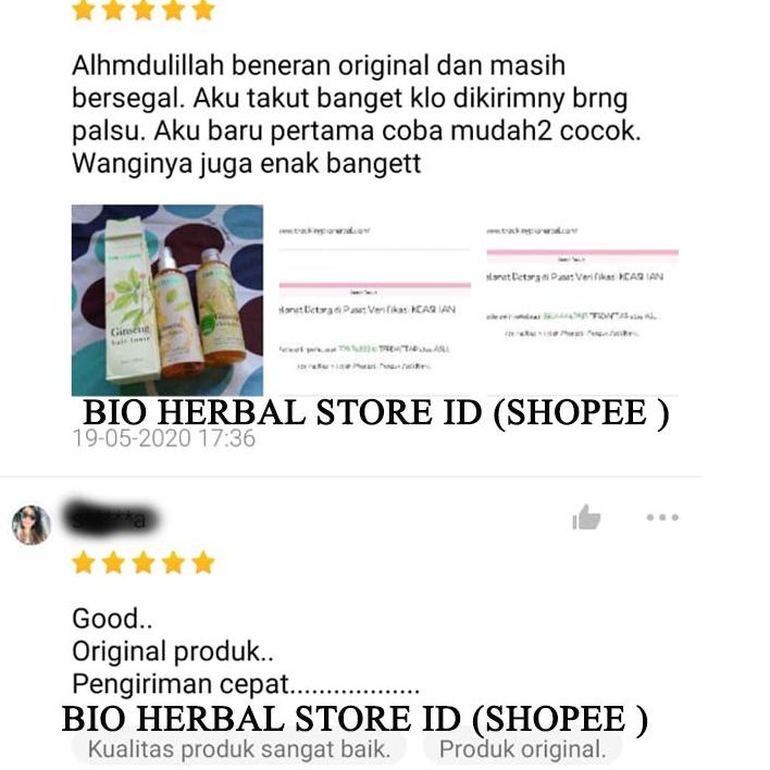 ㊔V PENUMBUH RAMBUT BOTAK DAN RONTOK BIO HERBAL GINSENG PAKET SHAMPO N HAIR TONIC SHAMPO PENUMBUH RAM