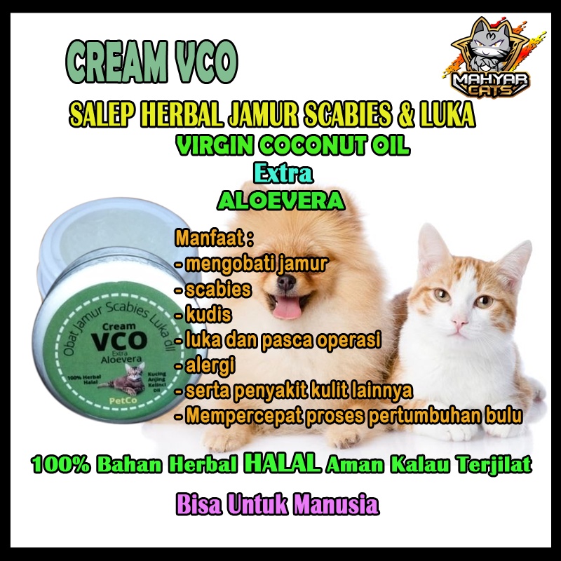 Salep Obat Jamur kucing anjing Kelinci / Obat Anti Jamur Kucing Anjing Ampuh / Salep Obat  jamur dan infeksi kulit anjing &amp; kucing, VCO Cream- scabies - gatal kulit - jamur kulit hewan