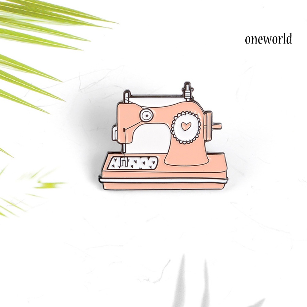 OW@ Cartoon Unisex Sewing Machine Shaped Enamel Brooch Pin Handcraft DIY Badge Gift