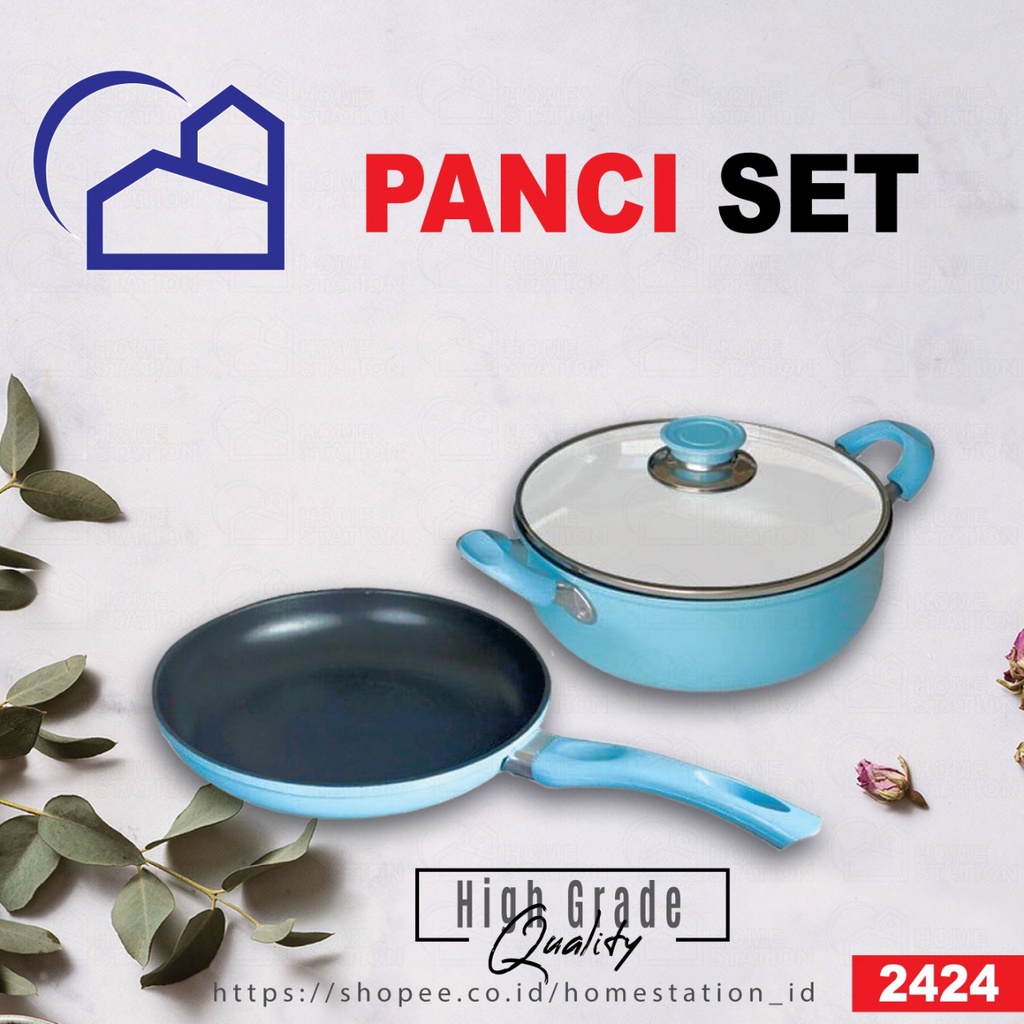 Panci set 3pcs serbaguna / teflon / wajan anti lengket 2424