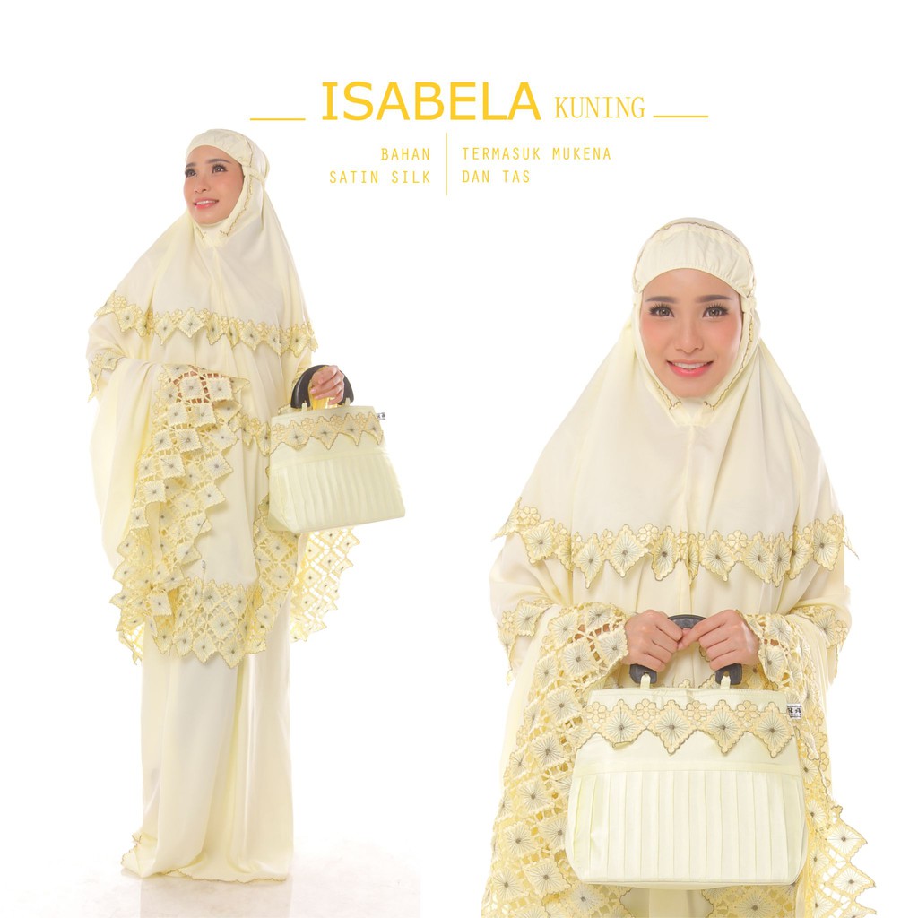 Mukena Jumbo Dewasa Satin Silk Isabela | Mukena Satin Adem | GROSIR MUKENA MURAH