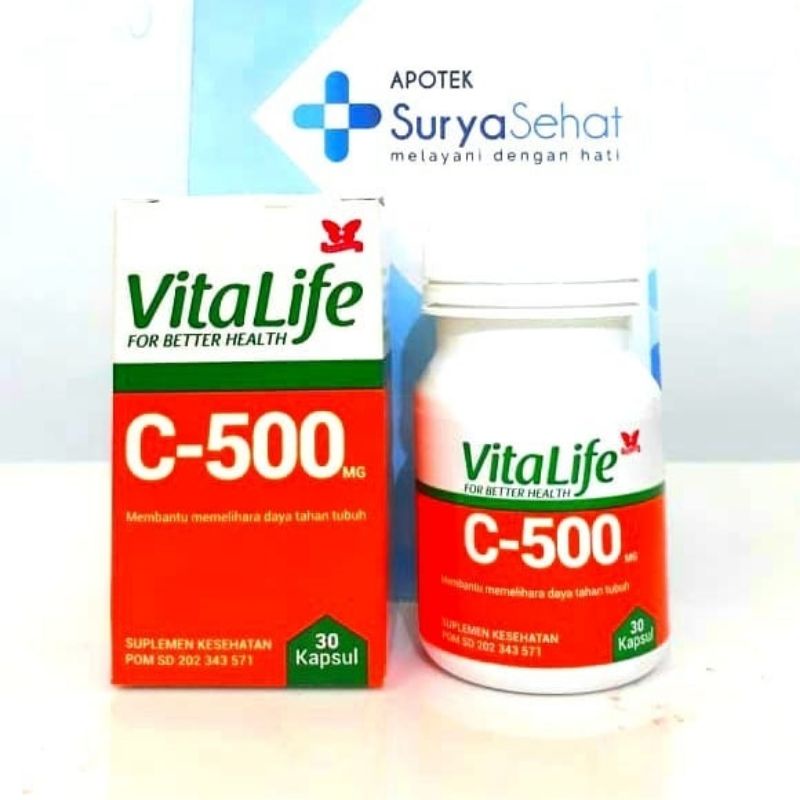 Vitalife C-500 / Vitalife CDZ 1 botol isi 30 kapsul Vitamin C 500mg