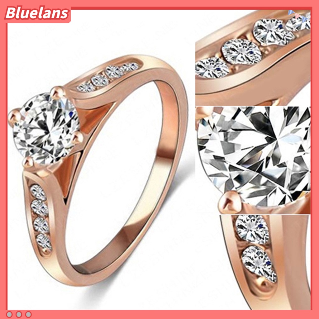 Bluelans Simple Ring Inserted Charming 2 Colors Simple Inlaid Ring