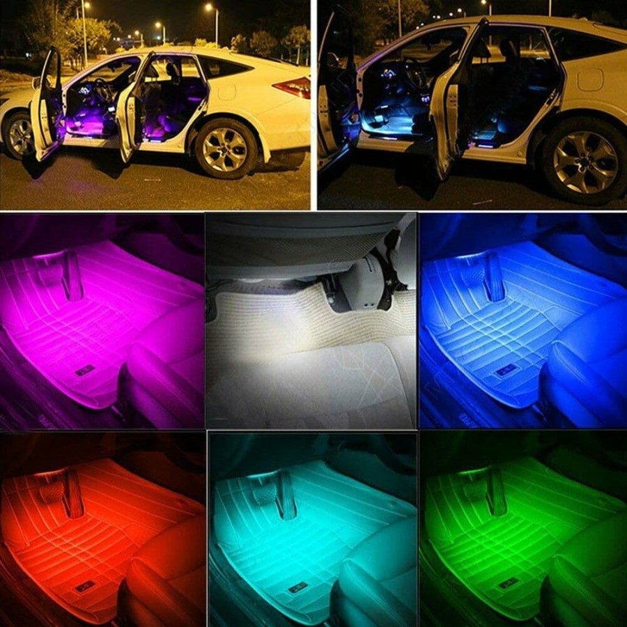 [BISA COD] Lampu LED RGB Kolong Kabin Dashboard Remote &amp; Sensor Musik Multi Color