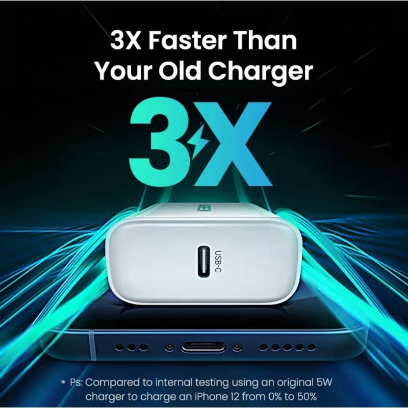Ugreen Charger 20W for iPhone 11 14 13 12 8 Pro X XR XS Max SE - Ugreen Charger iPhone Fast Charging Original