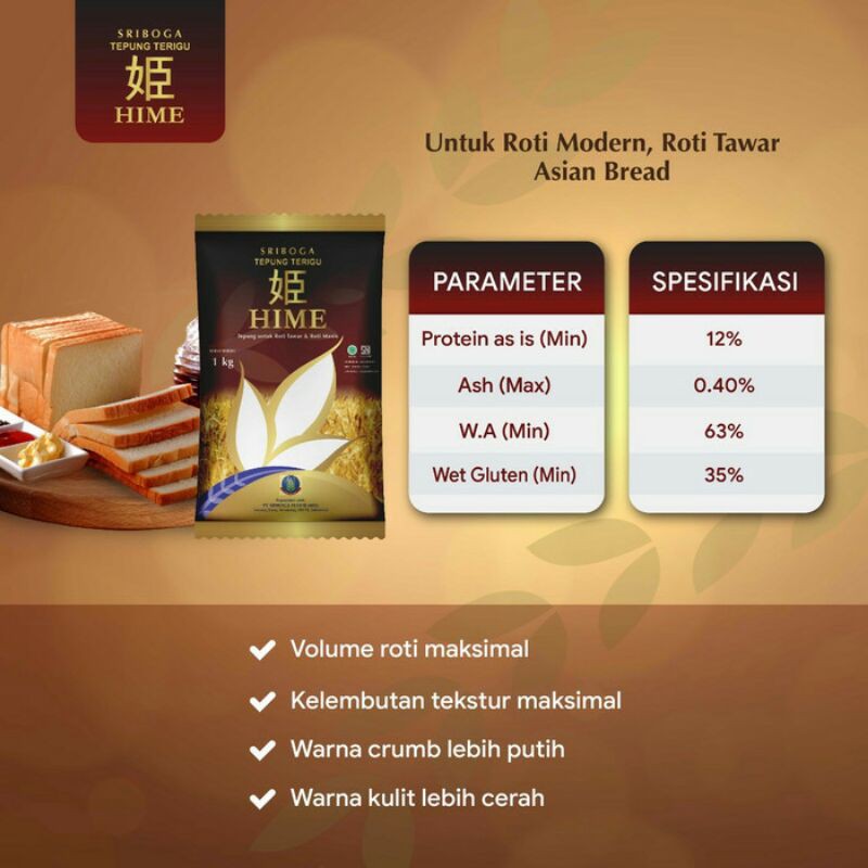 

Tepung Terigu Sriboga Hime 1 Kg