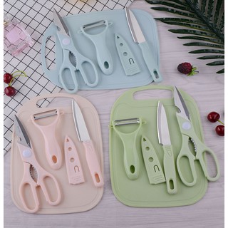 Set Alat dapur Set dengan Pisau dan talenan 3 in 1 Set Alat dapur Set dengan Pisau dan talenan 3 in 1