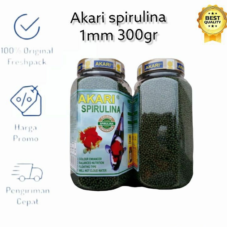 AKARI SPIRULINA 1MM SMALL 300 GR PELET KOI AKARI SUPER