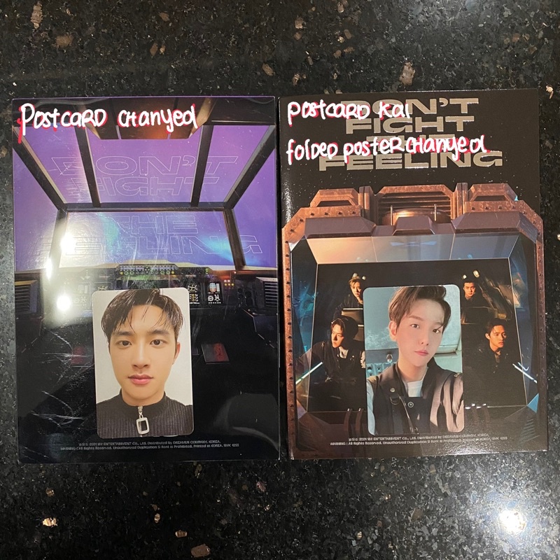 EXO DFTF Album PB Ver 1 2 PC DO Kyungsoo PC Baekhyun Postcard Chanyeol Kai Folded Poster
