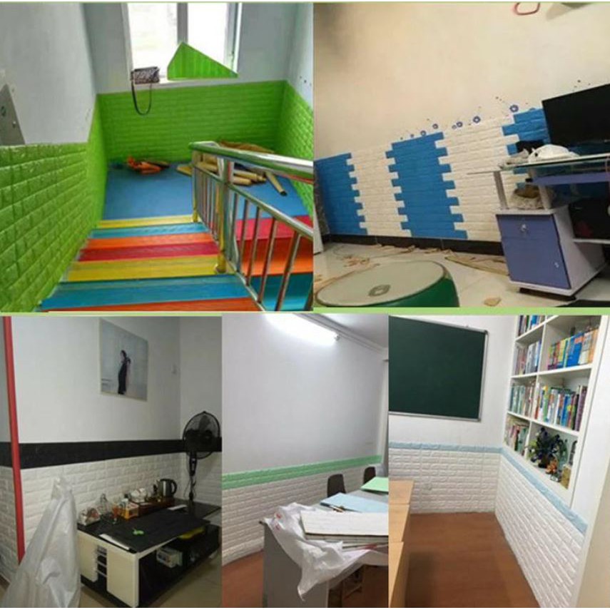 ★ Cayman ★ 77 x 70CM BUKAN TIPIS 3D wallpaper Foam Timbul Bata Brick Sticker Wallpaper Dingding 3D Foam Motif Batu Bata 70 x 77 CM Dinding Kamar Murah HL010-4