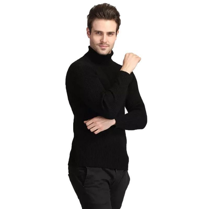 TS - 66104 Sweater Rajut Kerah Tinggi Cowo  Roll Neck Man Daleman Jas-6