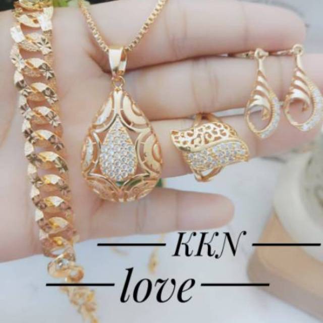 Xuping set perhiasan dewasa lapis emas 24k 1202