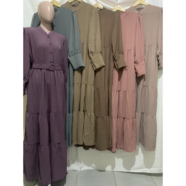 [REAL PICTURE] SR 859 NAGITA DRESS GAMIS CRINKLE IMPORT PREMIUM KUALITAS BUTIK HARGA TERJANGKAU PUSA