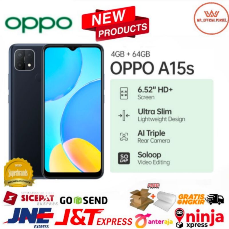 New Oppo A15s Ram 4/64Gb Garansi Resmi Oppo Indonesia