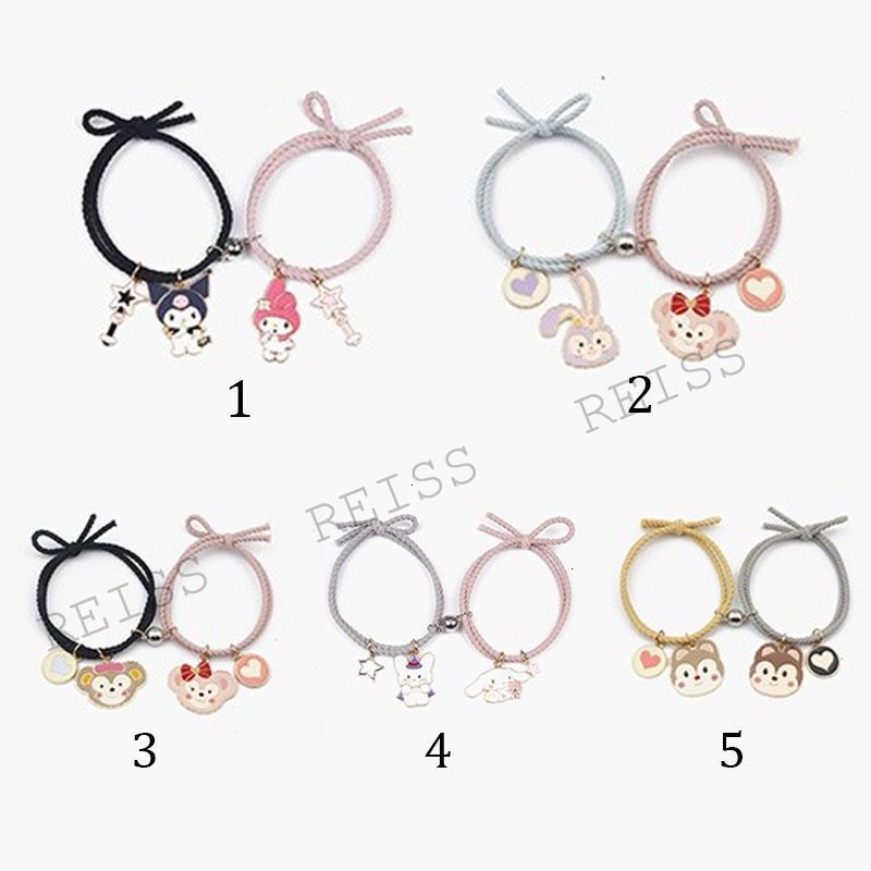 2 Pcs Kawat Gelang Pasangan Desain Magnet Astronot Cinnamoroll Curm Untuk Kurung Magnet Pria Dan Wanita/1 Pasangan   Magnet Kawat Pasangan Magnet Bracket   Menarik Tangan Persahabatan Gelang Hitam