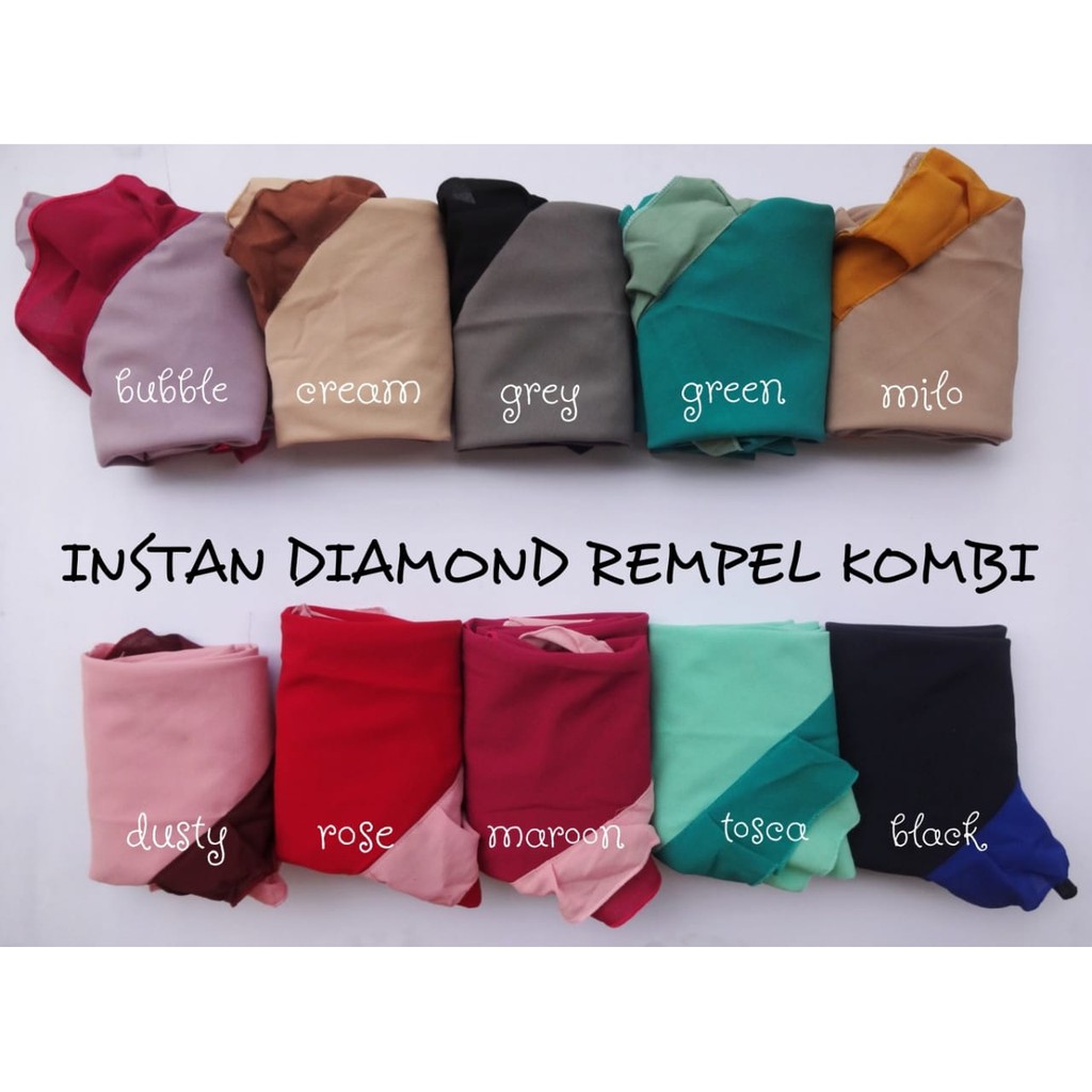 HIJAB INSTAN DIAMOND REMPEL KOMBI 2 TONE